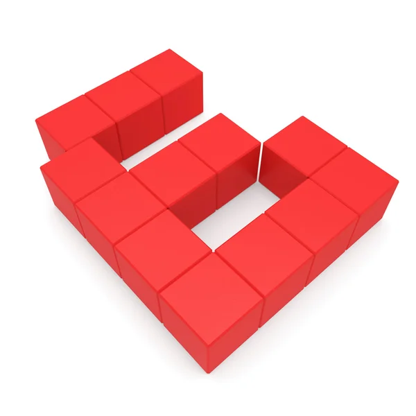 Nummer 6 kubieke rood — Stockfoto