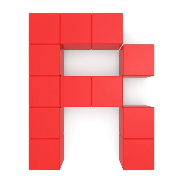 Lettre R rouge cube — Photo