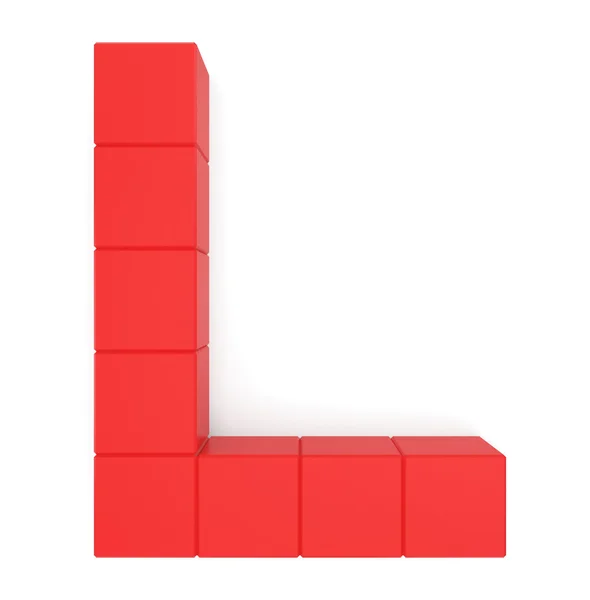 Letra L vermelho cúbico — Fotografia de Stock