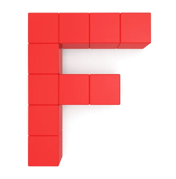 Lettera F rosso cubo — Foto Stock