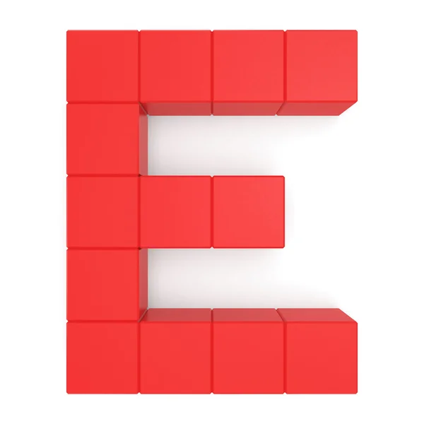 Letter E cubic red — Stock Photo, Image