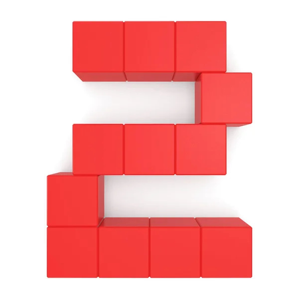 Number 2 cubic red — Stock Photo, Image