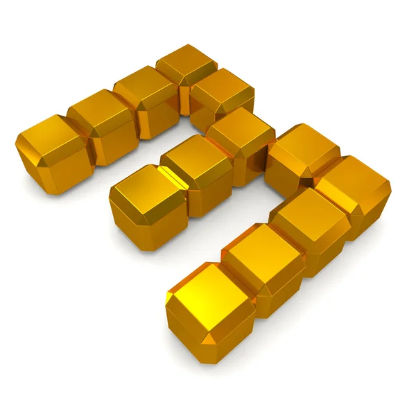 Number 3 cubic golden — Stock Photo, Image