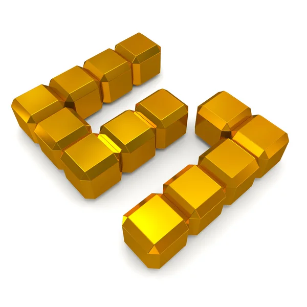Number 5 cubic golden — Stock Photo, Image