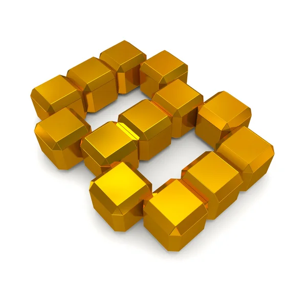 Número 8 cúbico de ouro — Fotografia de Stock