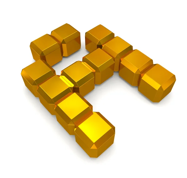 Letter A cubic golden — Stock Photo, Image