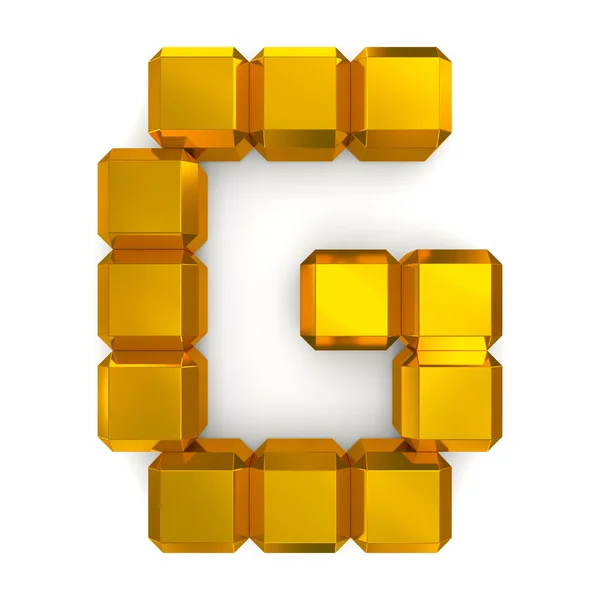 Letter G cubic golden — Stock Photo, Image