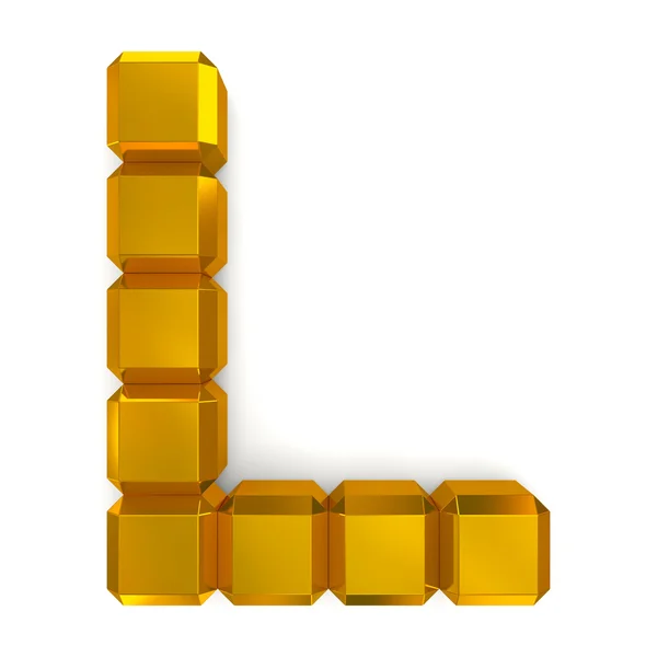 Літера L кубічний золотий — стокове фото
