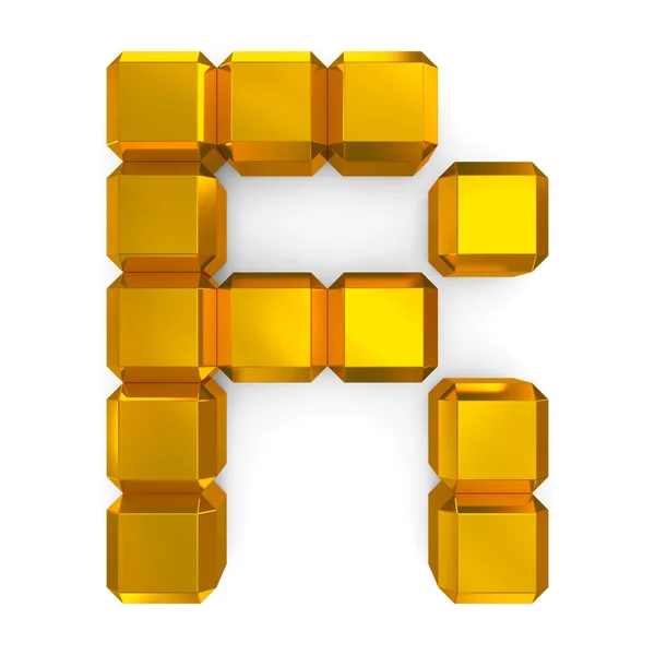 Letter R cubic golden — Stock Photo, Image