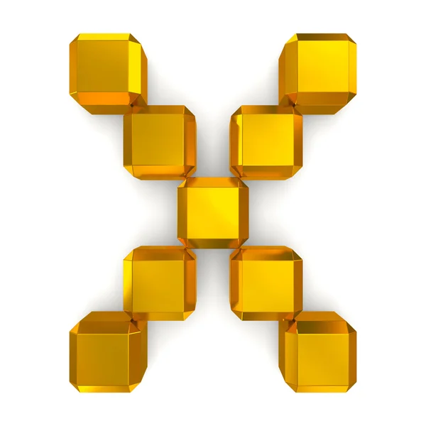 Letra X cúbico de oro —  Fotos de Stock