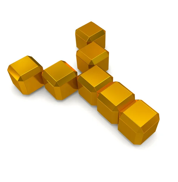 Bokstav y kubik golden — Stockfoto