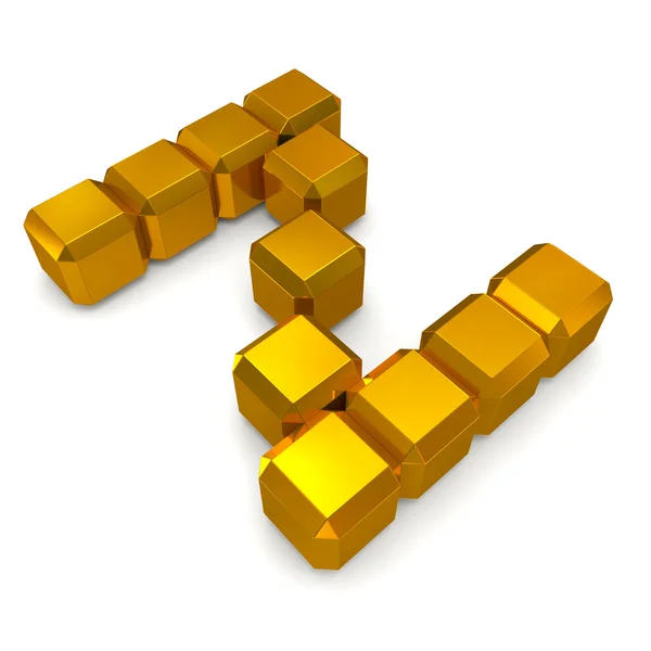 Letter Z cubic golden — Stock Photo, Image
