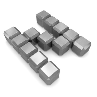 harf n kübik metal