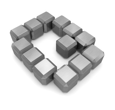 harf q kübik metal