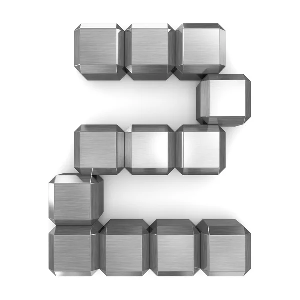 Number 2 cubic metal — Stock Photo, Image