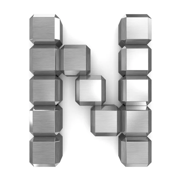 Letter N cubic metal — Stock Photo, Image