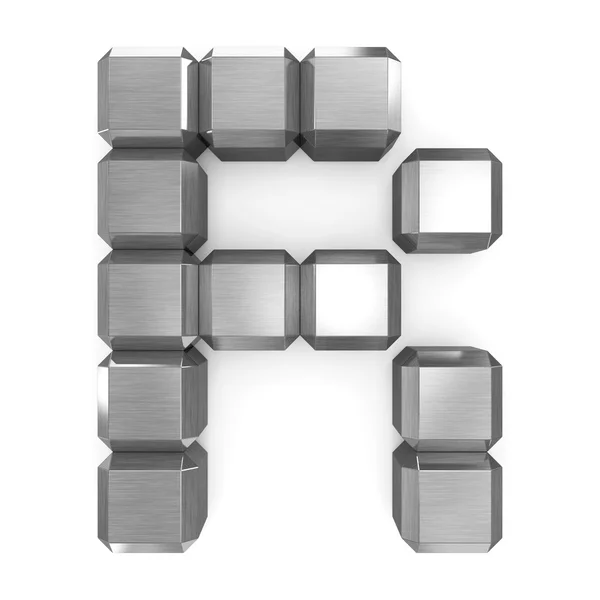 Letter R cubic metal — Stock Photo, Image