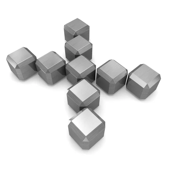 Літера X кубічний метал — стокове фото
