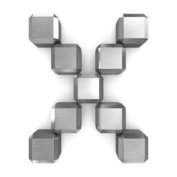 Litera x sześciennych metalu — Zdjęcie stockowe