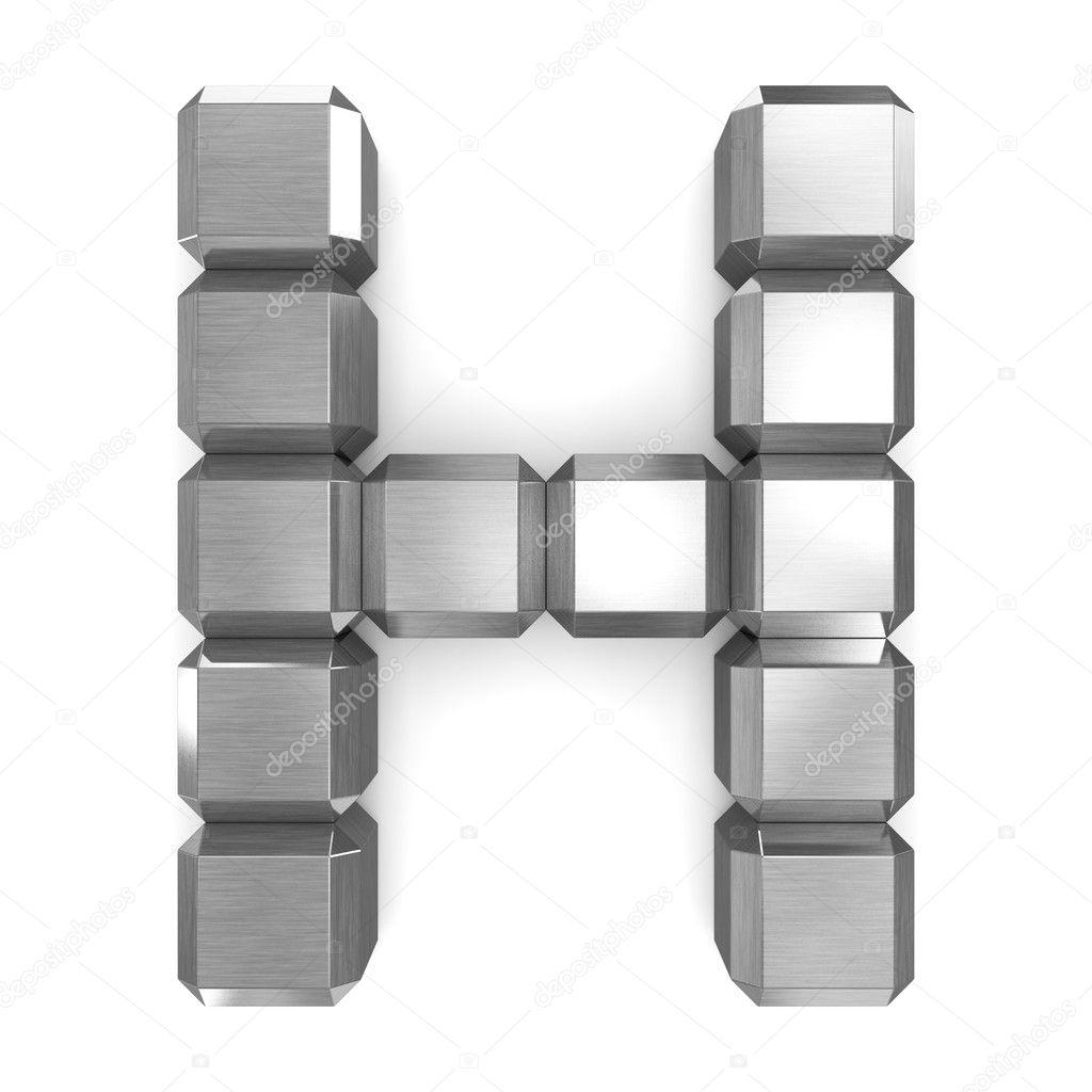 letter H cubic metal