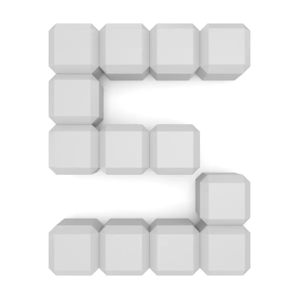 Numero 5 bianco cubico — Foto Stock