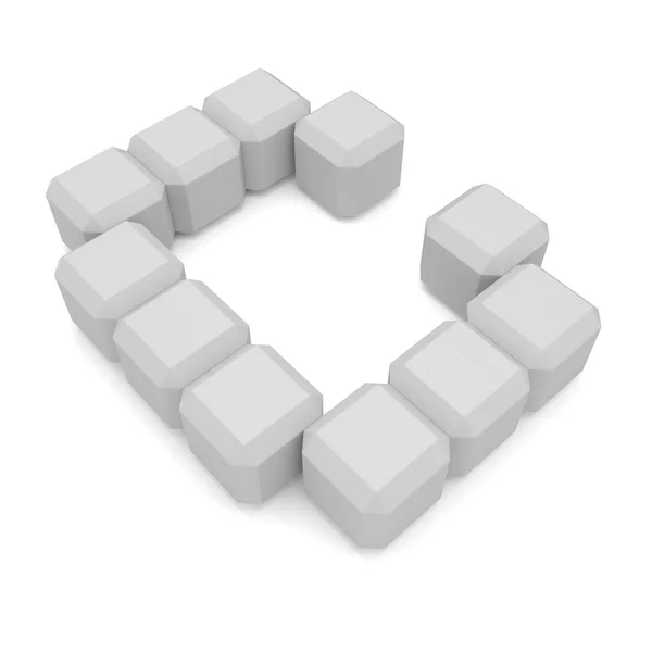 Letter C cubic white — Stock Photo, Image