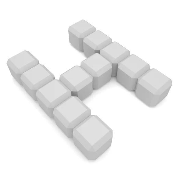 Lettre H blanc cube — Photo