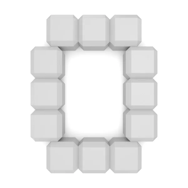 Lettre O blanc cube — Photo