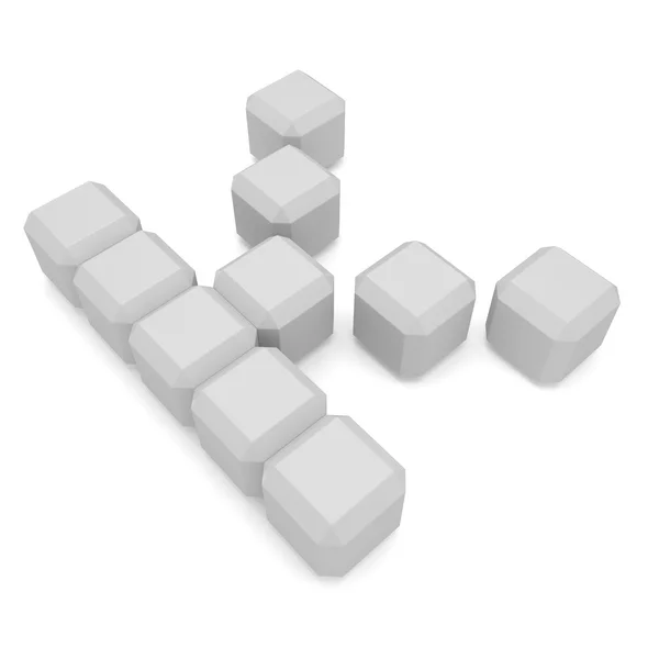 Letter K cubic white — Stock Photo, Image