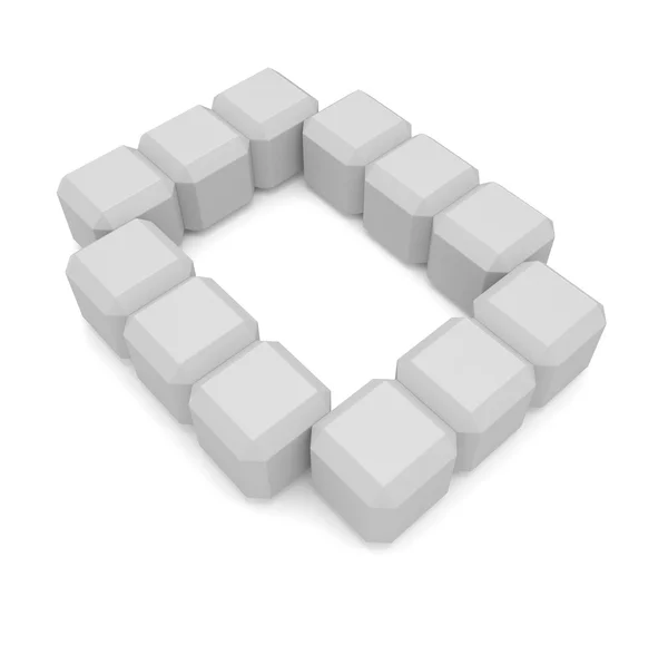 Letter O cubic white — Stock Photo, Image