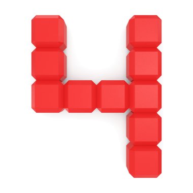 4 numaralı küp kırmızı