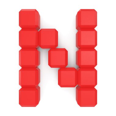 harf n küp kırmızı