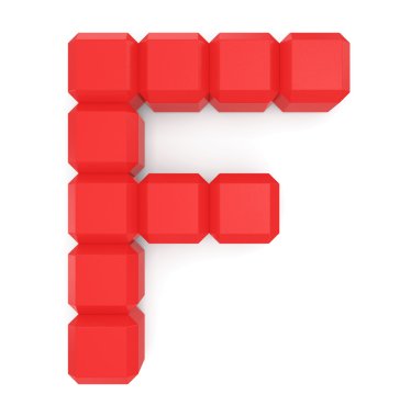 harf f küp kırmızı