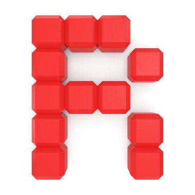 harf r küp kırmızı