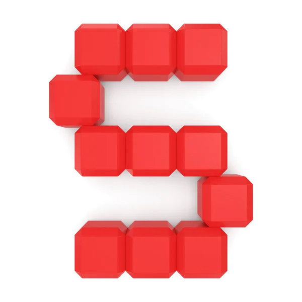 Letter S cubic red — Stock Photo, Image