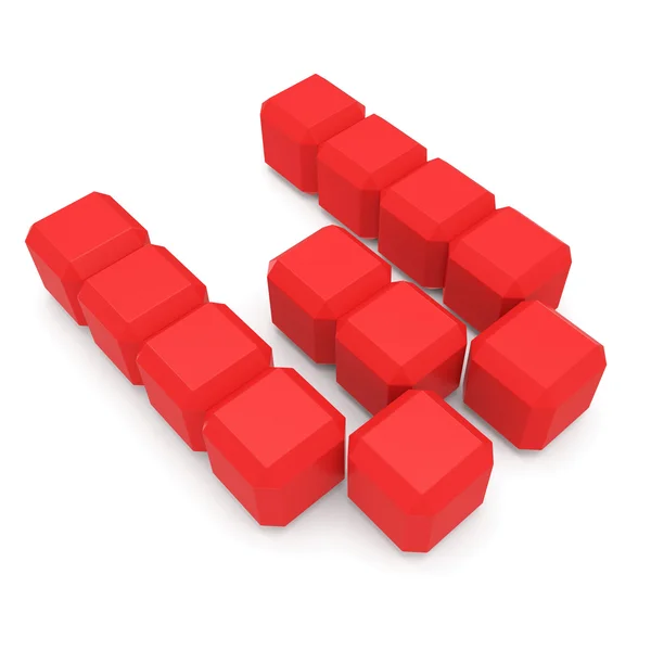 Bokstaven w cubic red — Stockfoto