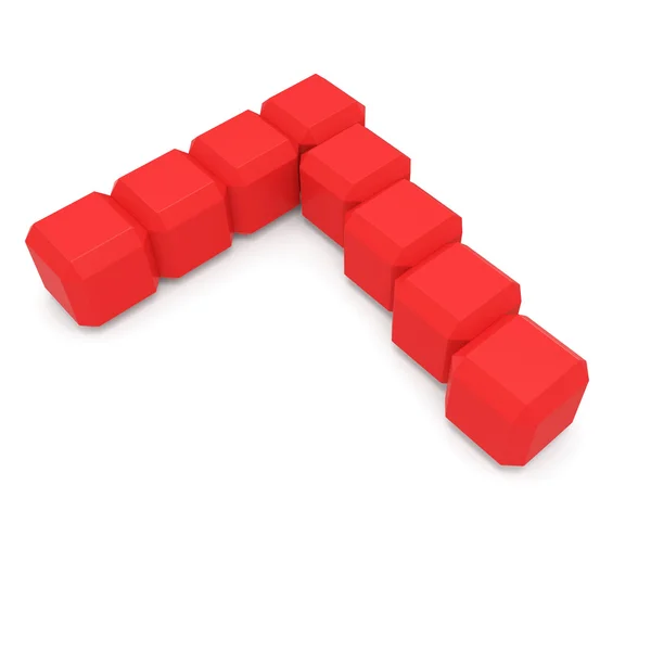 Number 7 cubic red — Stock Photo, Image