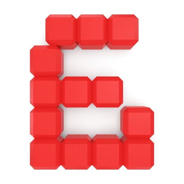 Number 6 cubic red — Stock Photo, Image