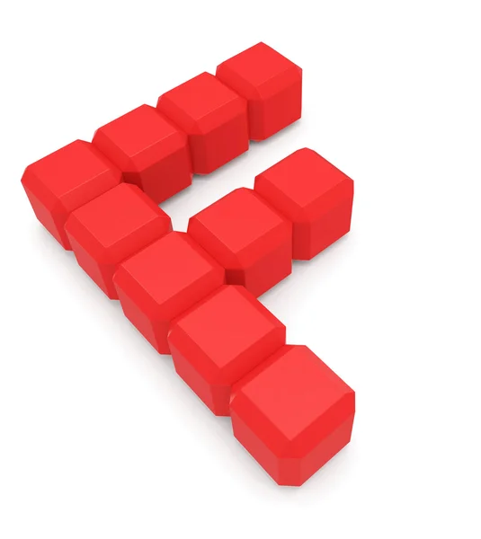 Letter F cubic red — Stock Photo, Image