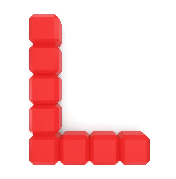 Літера L кубічний червоний — стокове фото