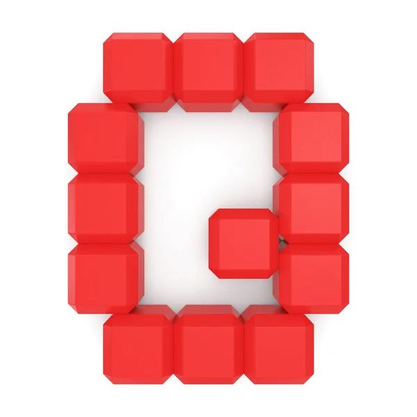 Letter Q cubic red — Stock Photo, Image