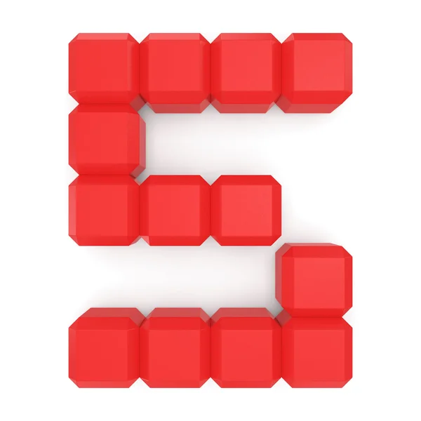 Число 5 кубічний червоний — стокове фото