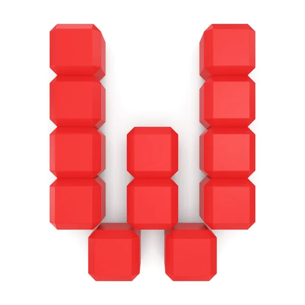 Letter W cubic red — Stock Photo, Image