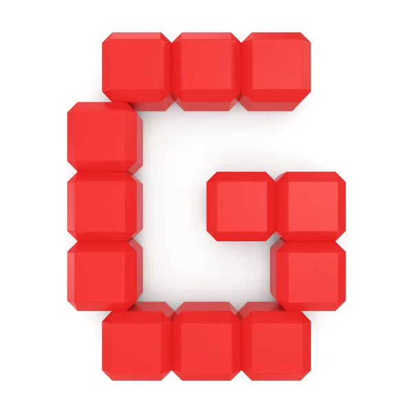 Bokstaven g cubic red — Stockfoto