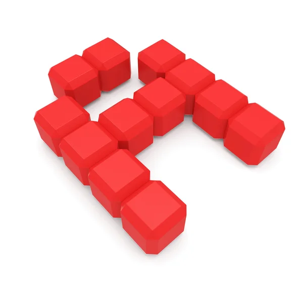 Letter A cubic red — Stock Photo, Image