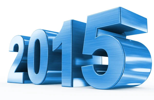 Ano de 2015 metal azul — Fotografia de Stock