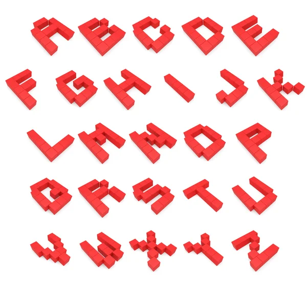 Alphabet 3d cubic red — Stock Photo, Image