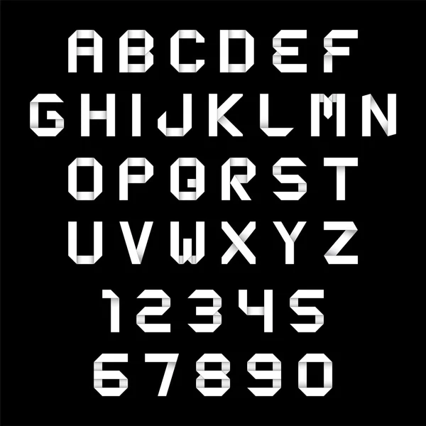 字母和数字折纸风格 — 图库矢量图片