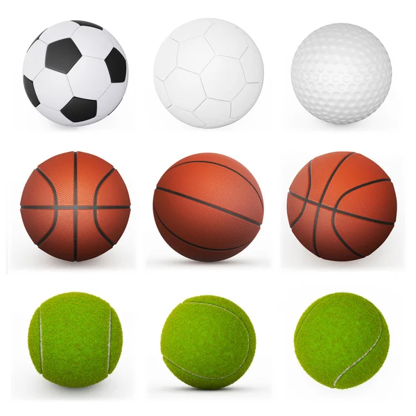 Collezione palline sportive — Foto Stock