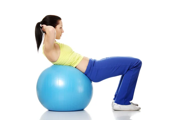 Woman with fitness ball — Stock Photo, Image